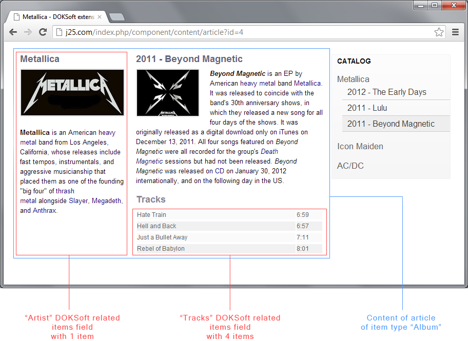 Joomla Flexicontent Related Items screenshot