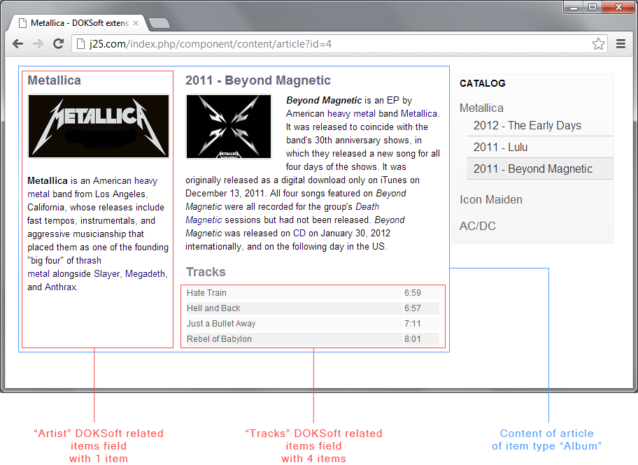 Joomla Flexicontent Related Items  screenshot