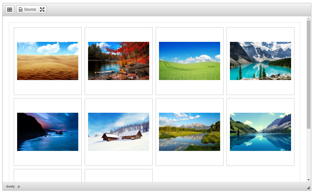 CKEditor Image Gallery default style screenshot