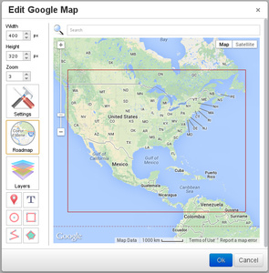 TinyMCE Google Maps overview screenshot