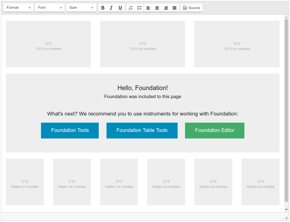 Include Foundation and custom CSS screenshot