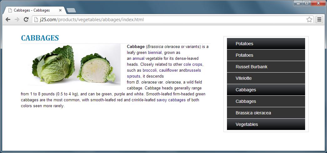 Joomla Auto Category Accordion Menu example screenshot