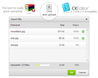 CKEditor Quick File Uploader dialog screenshot