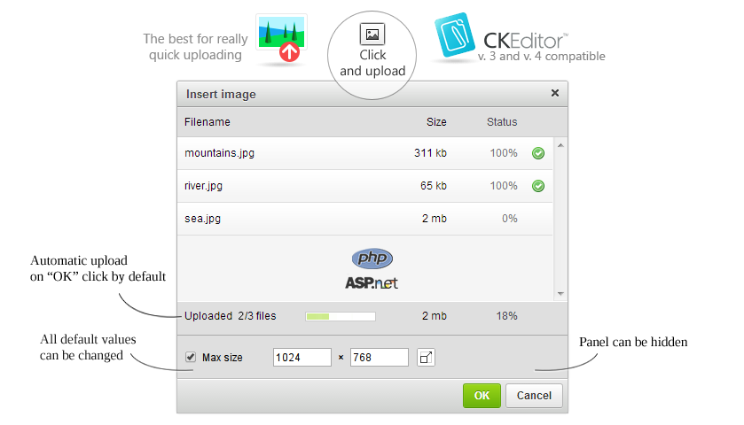 Quick Image Uploader for CKEditor screenshot